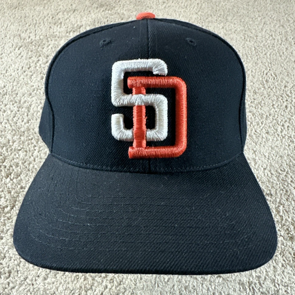 De Colección San Diego Padres Sombrero Gorra Hombres 7 1/2 Azul Drew Pearson The Murph Logo Liso Foto 2 de 4