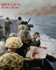 WW2 Picture Photo D-day US Marine before land Normady 5921 8x10in