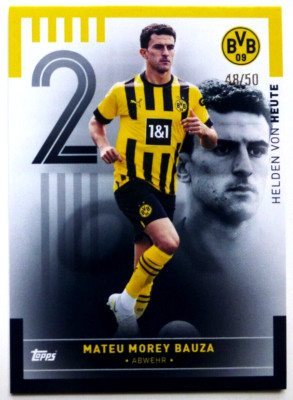 TCS 2417 Topps 2022/23 BVB Mateu Morey Bauza Lim. 48/50 Helden in Schwarz Gelb