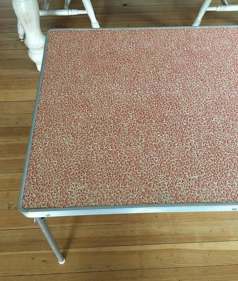 Mesa Plegable MCM Vintage Niños Niños 36”X24” Aluminio Masonita Vinilo Foto 2 de 4
