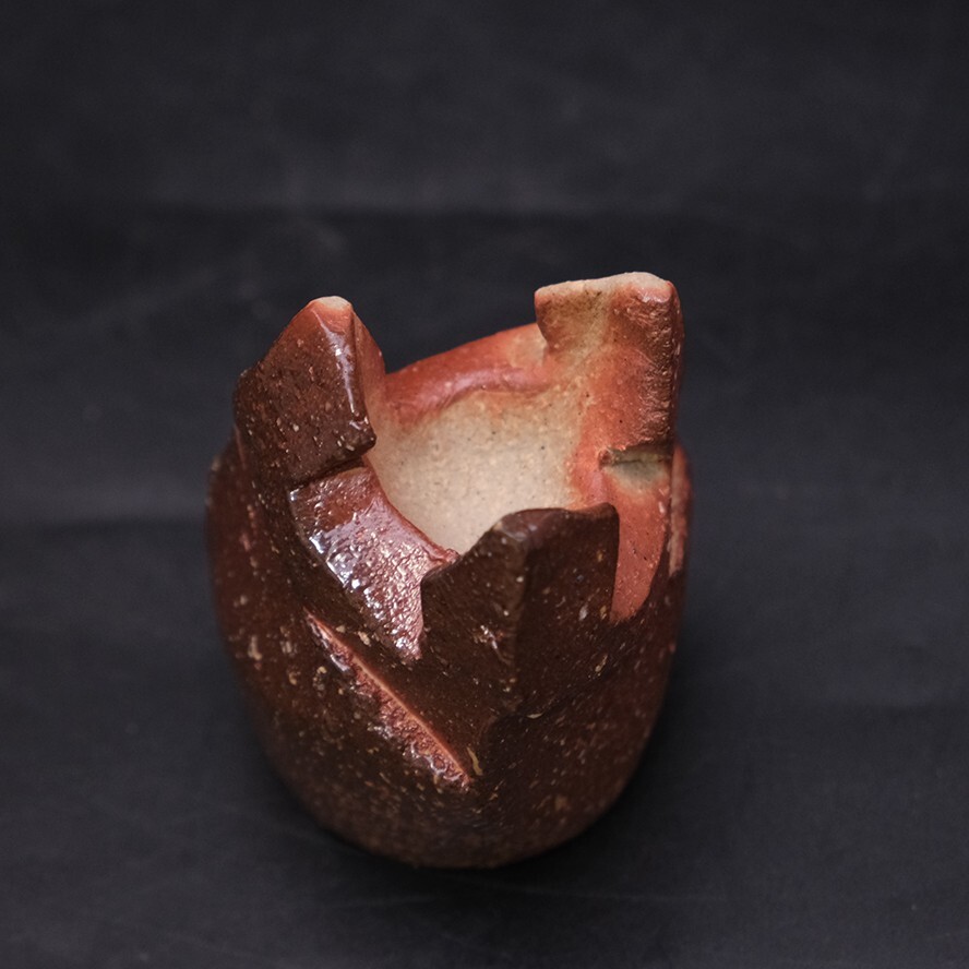 0716a Rare work Ryuichi Kakurezaki Japanese pottery Bizen ware