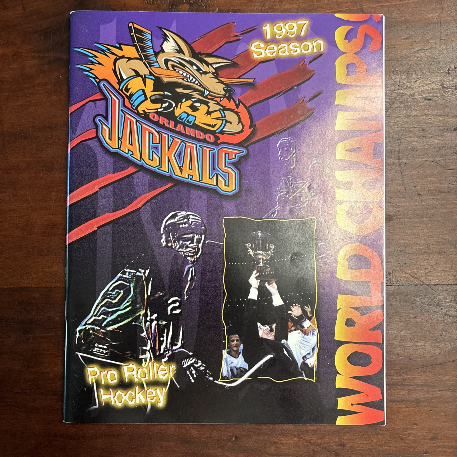 Team Autographed 1997 Orlando Jackals Season Program Roller 
