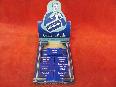 13 PACKS OF TAYLOR MADE DOUBLE EDGE SHAVING RAZOR BLADES 5 PER PACK DISPLAY BOX