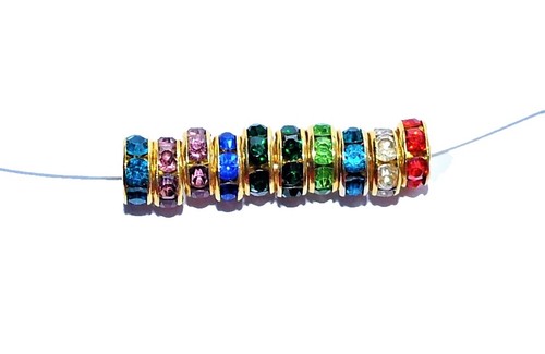 wholesale 1000 pcs AAA gold glass crystal spacer beads of 8 mm, 9 colour - Picture 2 of 12