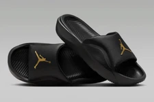 NWT Jordan Franchise Slides Men's Sandal, Comfort, Black/MetallicGold