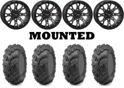 Kit 4 Maxxis Zilla Tires 28x9-14/28x11-14 on System 3 ST-6 Gray Wheels TER
