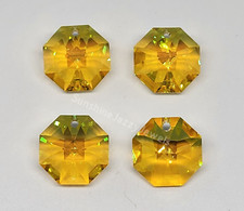 4pc Swarovski Crystal Light Topaz AB 14mm 1-Hole Lily Octagon 8115 Pendant; RARE