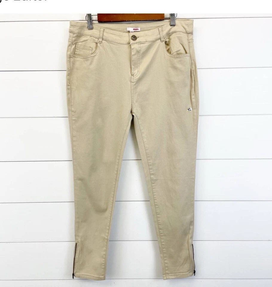 NEW Bongo Juniors Anklebiter Twill Pants Mid Rise Cotton Blend Zip Ankle Stretch - Image 3 of 4