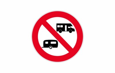 Adhesive Sticker Signage No Camping Caravan