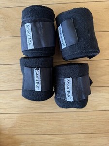 Smartpak Fleece Polo Wraps Black Pony Size 4pk