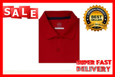 Wonder Nation Polo Shirt Boys Size S Red School Uniform LONG SLEEVE Pique --P2--