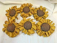 Primitive Flowers Bowl Fillers Handmade Ornies /Grunged