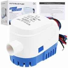 Automatic Boat Marine Bilge Pump 12V 1100GPH Submersible Electric Water Pump