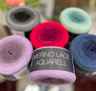 Lana Grossa MERINO LACE AQUARELL, Lacegarn, Schurwolle, 100g ca. 800m