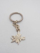 Edelweiss: Keychain in 925 Silver with Flower - Alps - Alpine