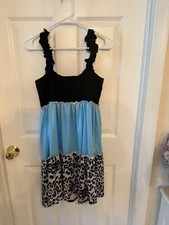 Floral and Zebra Cap Sleeve Dress sz 14-16