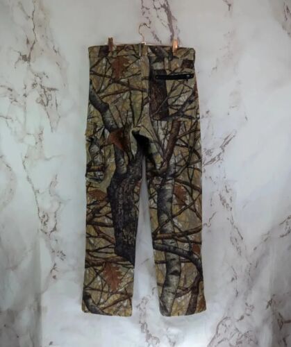 Cabelas Pants Mens 31 X 33 Camo Hunting Fleece Woodland Pockets Zipper Vintage  - Picture 1 of 11