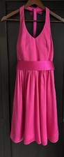 Short Satin Dress W Sash - WHITE VERA WANG SIZE 2 FUCHSIA/PINK