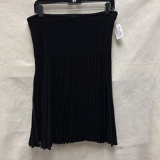 Valentino Skirt Womens L Black Wool Blend Pleated Knit Skirt NWT 1250
