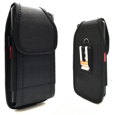 For Cricket Vision Plus Vertical BLK Nylon Clip Pouch Fits with Otterbox Case ON