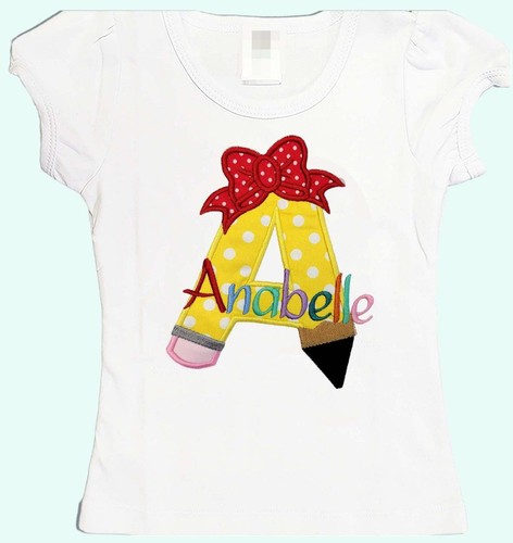 Back to School Shirt | Girls Personalized School Shirt | First Day of Class embr
