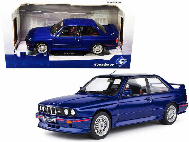 懐かしの！BMW M3 E30 Sport Evolution 1/18 BMW M3 E30 Sport Evo Mauritius Blue 1990 Solido S1801509 1