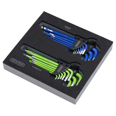 Draper Torx Star & Metrisch Kugelbund Inbus Satz EVA Ablage 18-teilig 12823