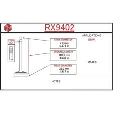 ITM Engine Components RX9402 Engine Exhaust Valve For Select 87-91 BMW Models