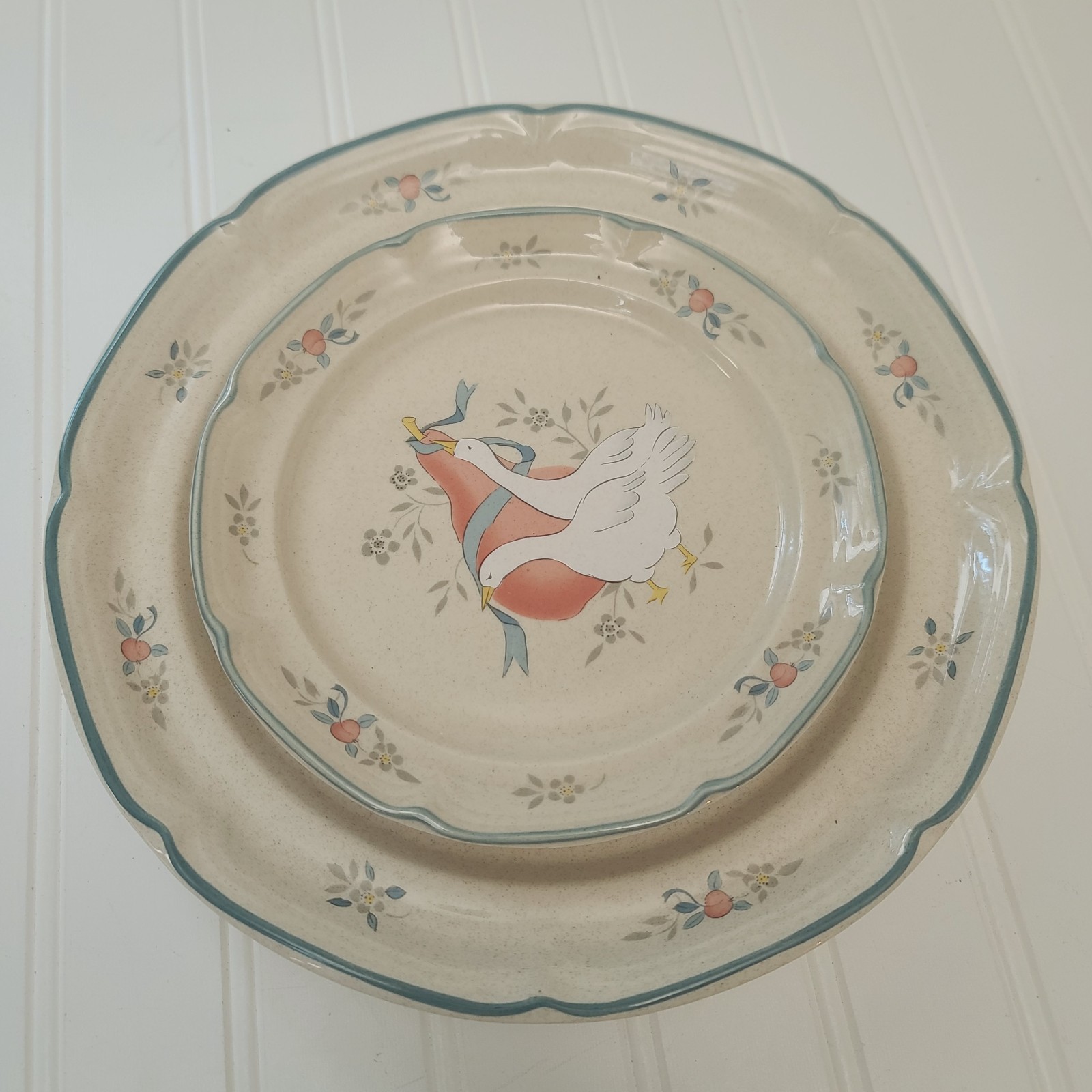 Vintage INTERNATIONAL CHINA Marmalade Geese Goose Duck Country Cottage Dish Set