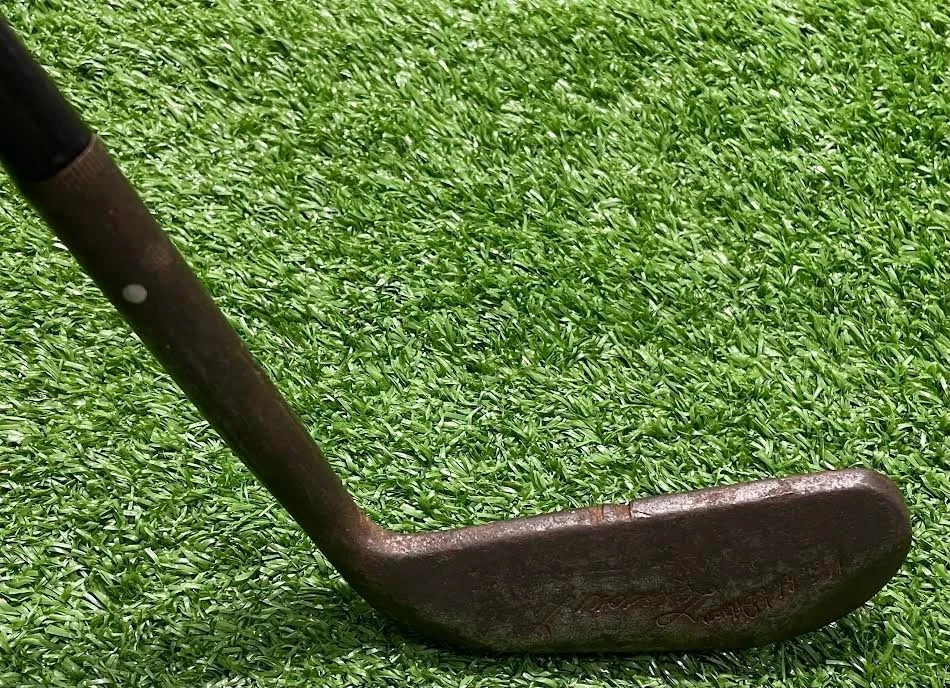 Putter Wright & Ditson St. Andrew's – Caryer Droit, Manche Bois, Grip Cuir