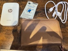 HP Sprocket Photo Printer - White and Rose Gold with Case And Unused Film