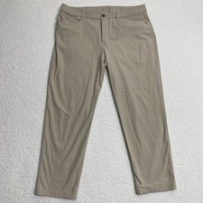 Lululemon Commission Pants Mens 36 Brown Classic Fit ABC Warpstreme 36x27 Inseam
