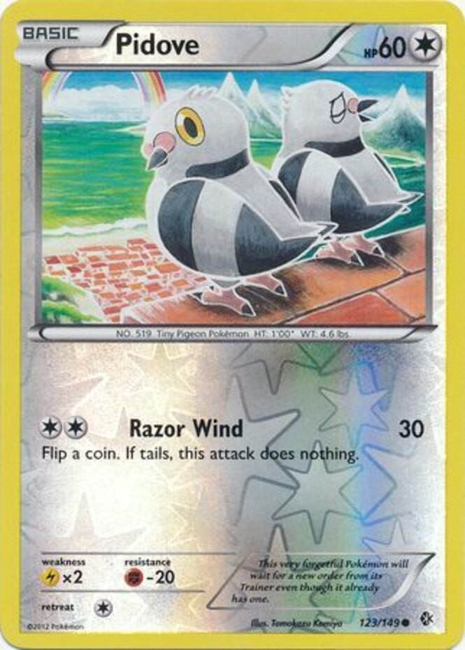 Damaged Pidove - 123/149 - Common - Reverse Holo Pokemon Boundaries Crossed