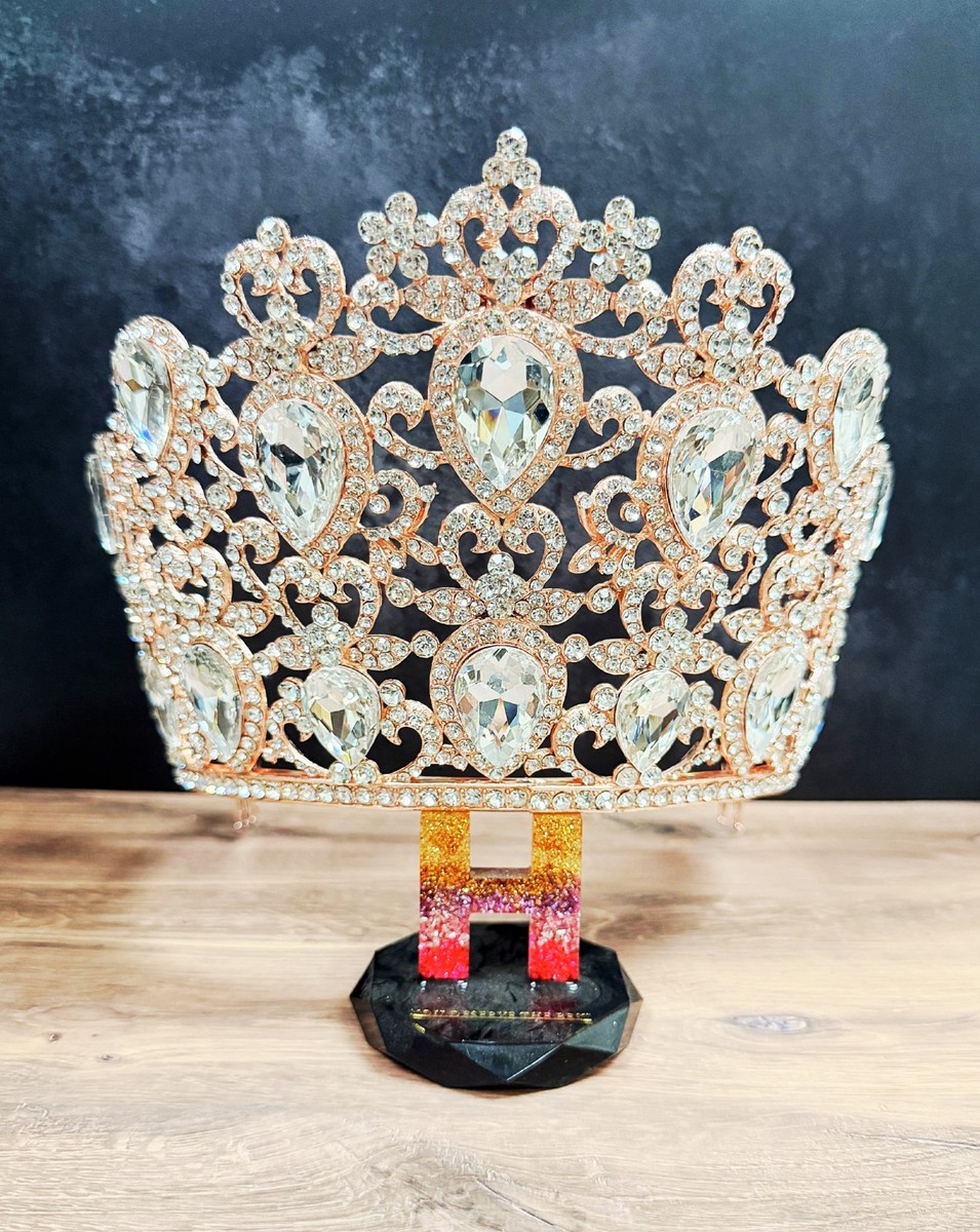 Homecoming Prom Headpiece, Quinceanera Comb Crown, Rose Gold  display picture 1