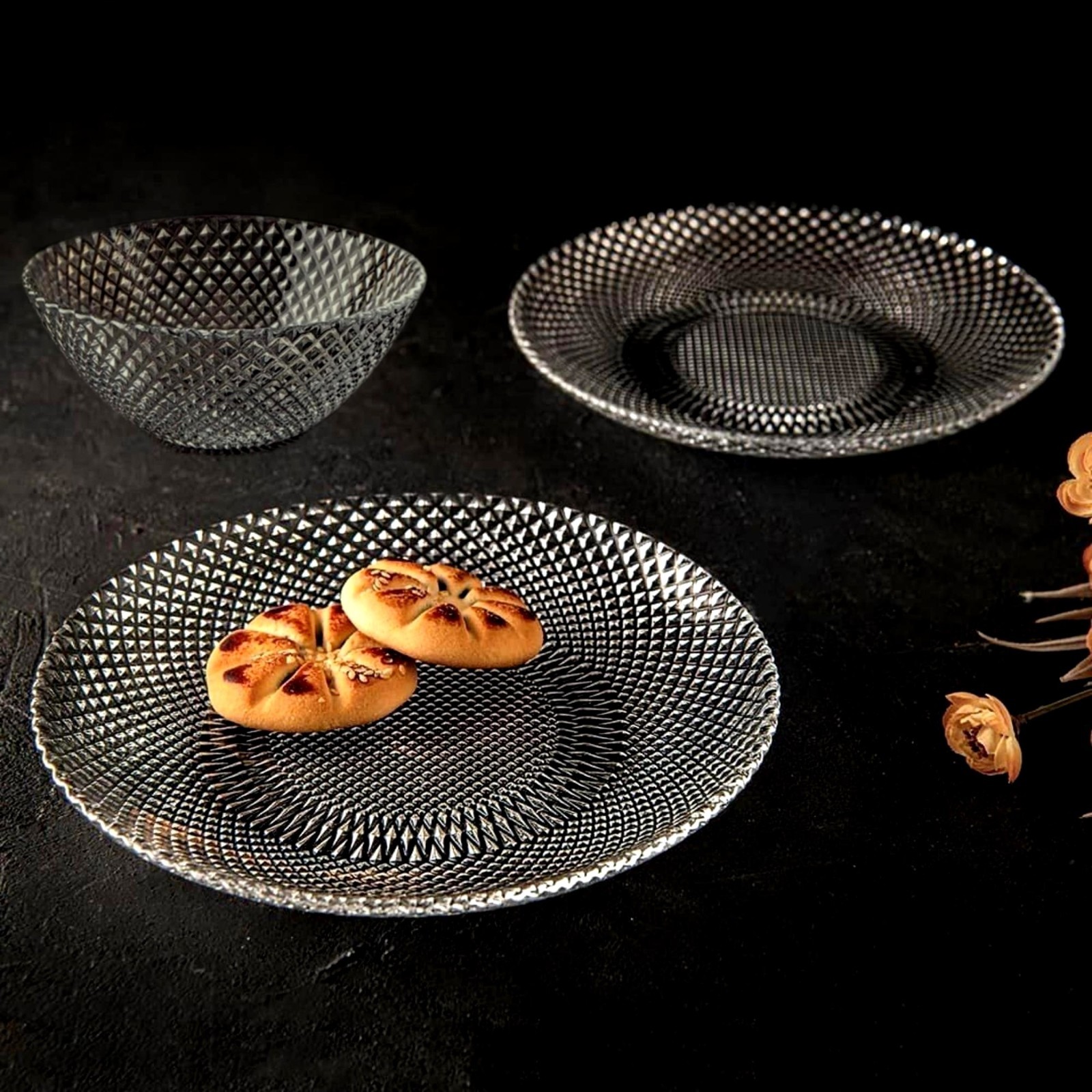 Clear Glass Dinnerware Set