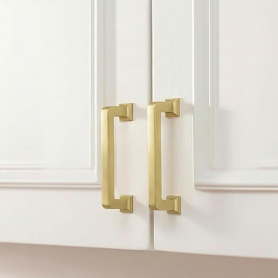 homdiy 5 Pack 3'' Gold Cabinet Handles, Solid Heavy-Duty Zinc Alloy Cabinet Pulls