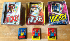 Topps Hockey 3 Empty boxes  W/3 sealed packs 1986. 1987, 1988. Excellent deal!