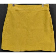 J.Crew Corduroy Skirt Yellow Solid Lined Women Size 4
