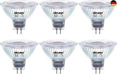 DiCUNO Dimmbar GU5.3 LED Lampe 6W, ersetzt 60W Halogenstrahler, MR16 LED Spot