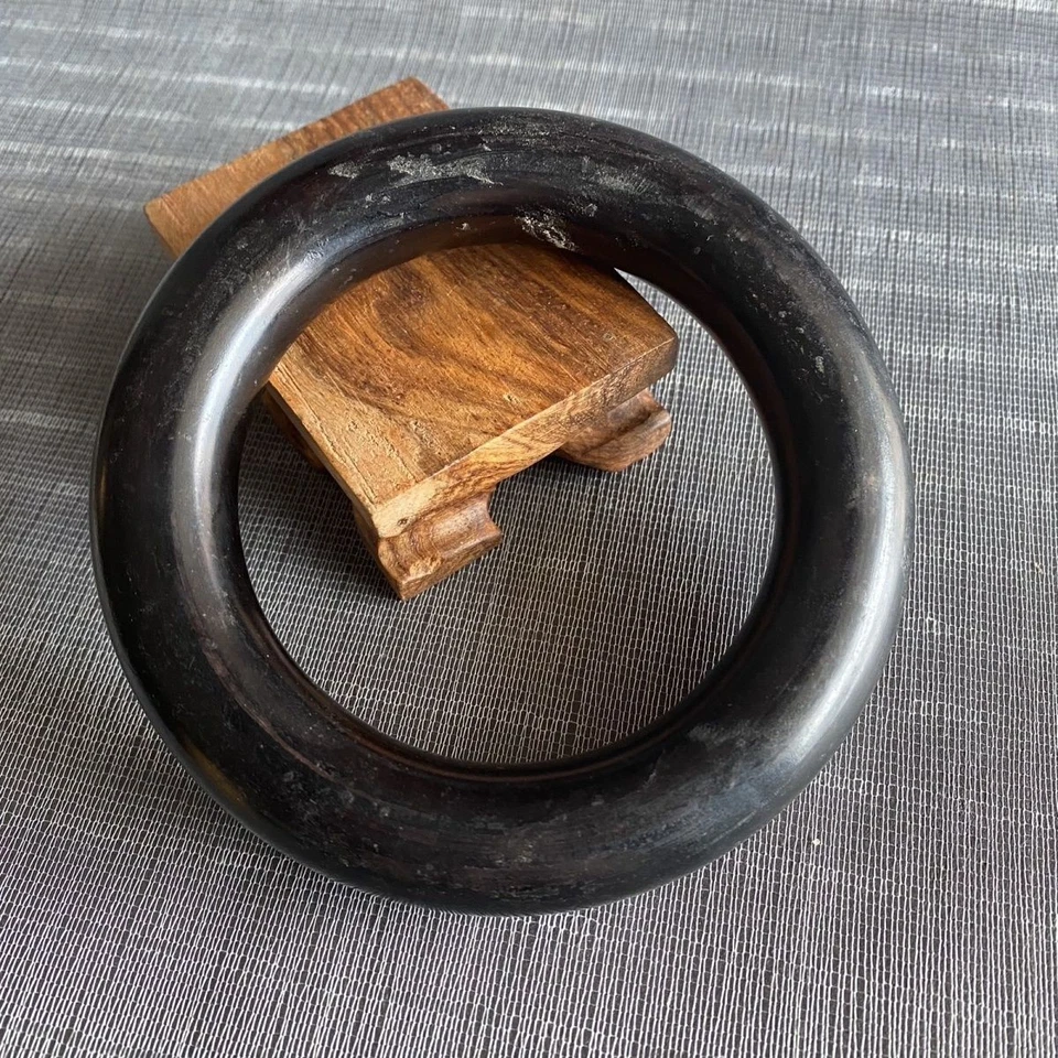 Brazalete vintage de meteorito estilo Hongshan tibetano hierro rico piedra pulsera Foto 2 de 4