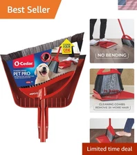 Effortless Pet Hair Removal with PowerCorner Broom & Step-On Dustpan - 14" x 4"