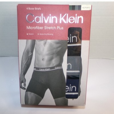 MENS CALVIN KLEIN XL 40-42~MICROFIBER BOXER BRIEFS UNDERWEAR~4 PAIRS~NIP