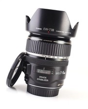 Canon EF-S 17-85mm F4-5.6 IS USM Manual Focus Only Zoom Lens F&R Lens Cap & Hood