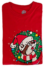 Buc-ee's youth/Teen Red Short Sleeve Pullover Christmas T-Shirt Size M