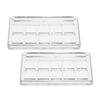  2 leere Make-up-Behälter: Lippenstift-Palette   10 Fächer, transparente