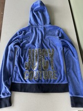 Vintage Juicy Couture Velour ZIP Up Hoodie Jacket Y2K Sequins Small