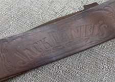 Vintage Leather Belt "Jack Daniels" Hand Tooled Measures 42  Brown