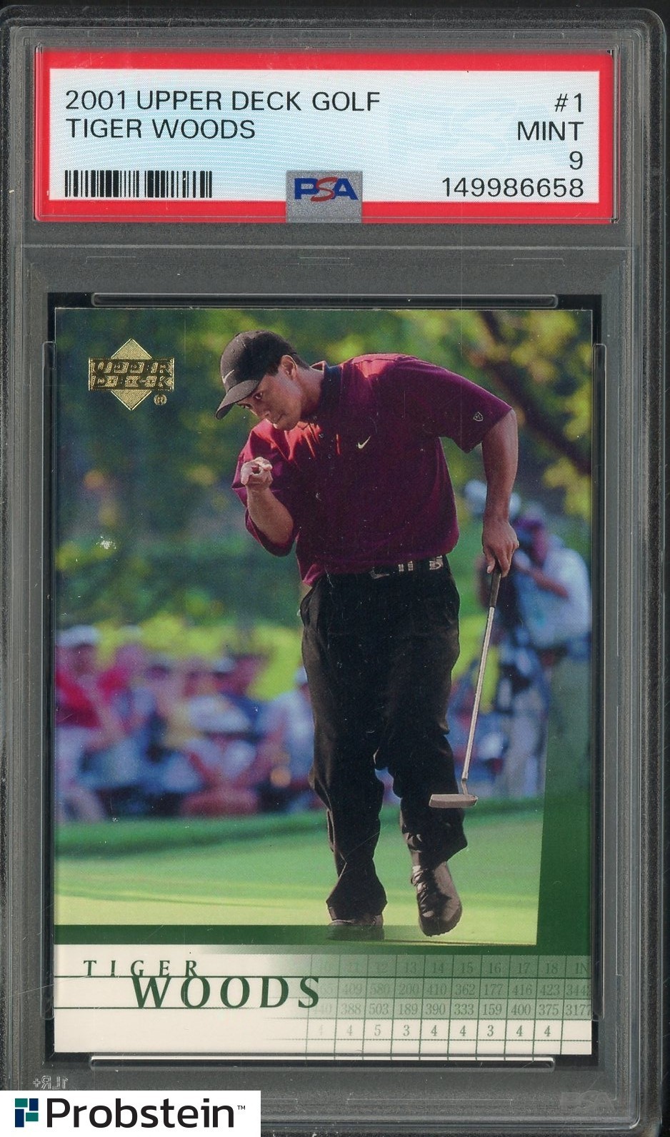 #2 2001 Upper Deck Golf #1 Tiger Woods RC Rookie PSA 9 MINT
