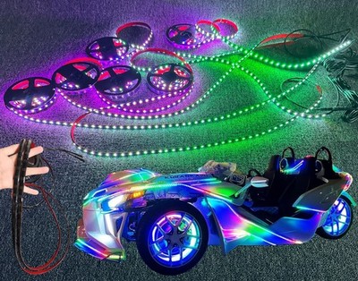Tinted Smoked Black PCB RGB Dream Color Chasing Light Strips 14PCS 6.5FT - Bl...
