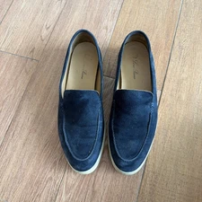 Loro Piana Blue Suede Summer Walk Men's 41
